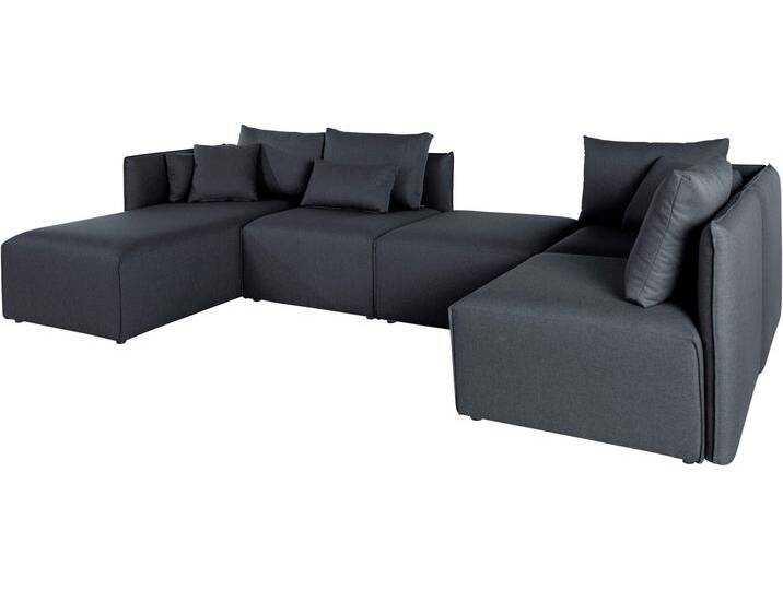 Wohnlandschaft ANDAS Nöre U-Form , grau (anthrazit), B:340cm H:74cm T:172cm, Struktur fein (100% Polyester), Struktur (100% Polypropylene), Webstoff (100% Polyester), Samtoptik (100% Polyester), Luxus-Microfaser Lederoptik (100% Polyester), Baumwoll-/Leinenmix (60% Baumwolle/40% Leinen), Sofas, 5 Teile, in vielen Bezugsqualitäten und Farben s. auch Nöre von andas