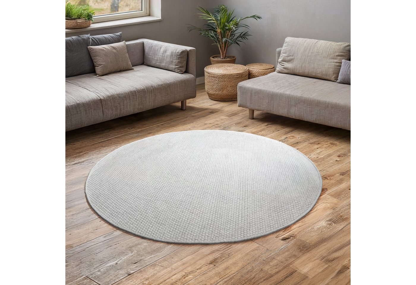 my home Wollteppich Woolscape 1, rund, Höhe: 10 mm, Wendeteppich, handgewebte Qualität, Uni, reine Wolle, Wohnzimmer my home Wollteppich Woolscape 1, rund, Höhe: 10 mm, Wendeteppich, handgewebte Qualität, Uni, reine Wolle, Wohnzimmer von my home