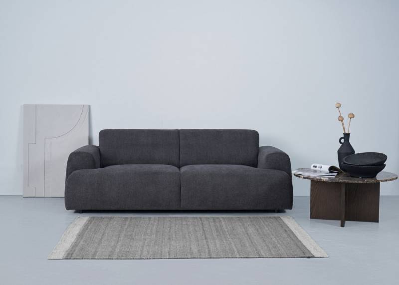 andas 2,5-Sitzer Linkka, Breite 217 cm, in einem weichen Chenille-Stoff, mit Wellenunterfederung von andas