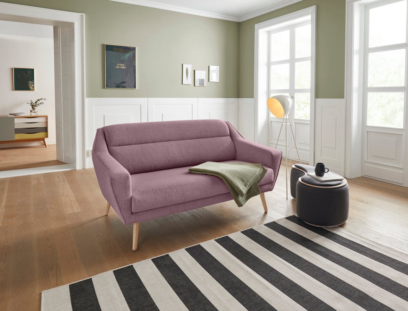 andas 2-Sitzer Bille, mit Naht im Rückenkissen und Eiche-Beinen, Design by Morten Georgsen andas 2-Sitzer Bille, mit Naht im Rückenkissen und Eiche-Beinen, Design by Morten Georgsen von andas