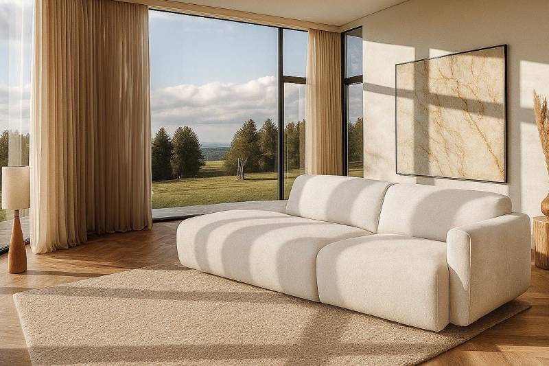 andas 2-Sitzer Myrland, Breite 220 cm, Chenille, Easy Clean Stoff, mit Kaltschaum von andas
