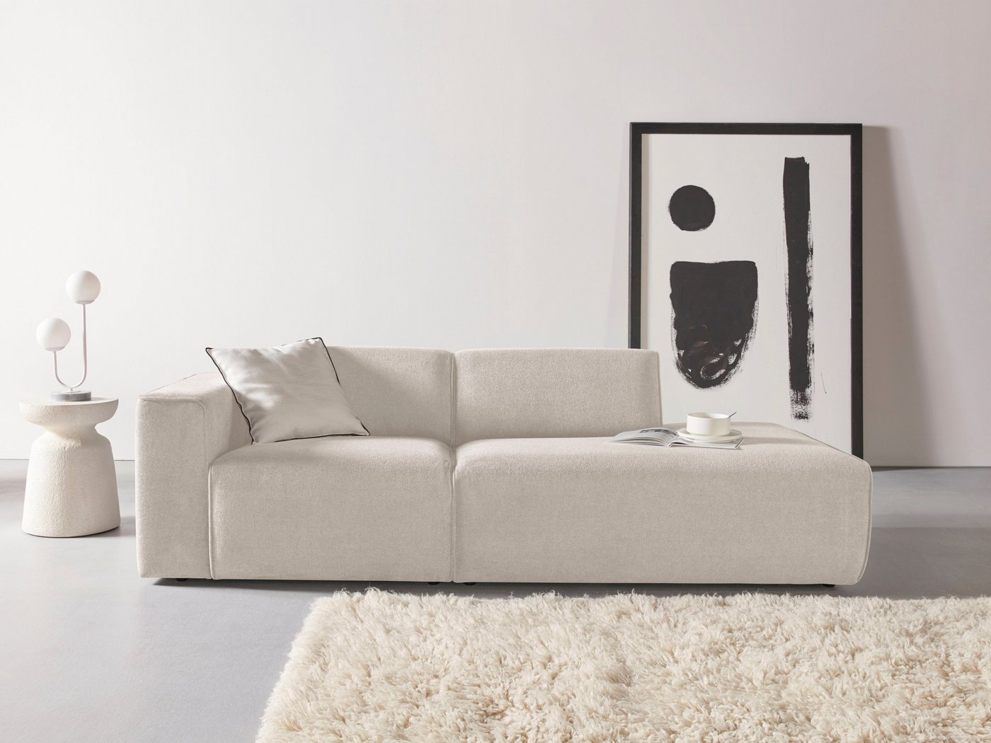 andas 2-Sitzer Noord mit Kedernaht, Breite 227 cm, Cord, Struktur, Webstoff, mit Wellenunterfederung, Massivholzrahmen andas 2-Sitzer Noord mit Kedernaht, Breite 227 cm, Cord, Struktur, Webstoff, mit Wellenunterfederung, Massivholzrahmen von andas