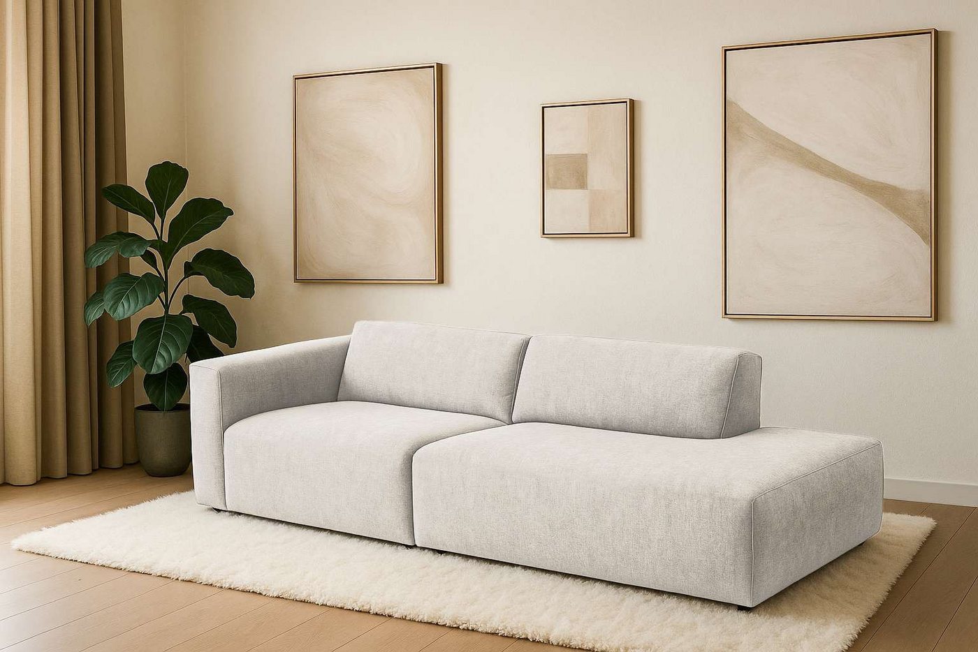 andas 2-Sitzer Noord mit Kedernaht, Breite 227 cm, Cord, Struktur, Webstoff, mit Wellenunterfederung, Massivholzrahmen andas 2-Sitzer Noord mit Kedernaht, Breite 227 cm, Cord, Struktur, Webstoff, mit Wellenunterfederung, Massivholzrahmen von andas