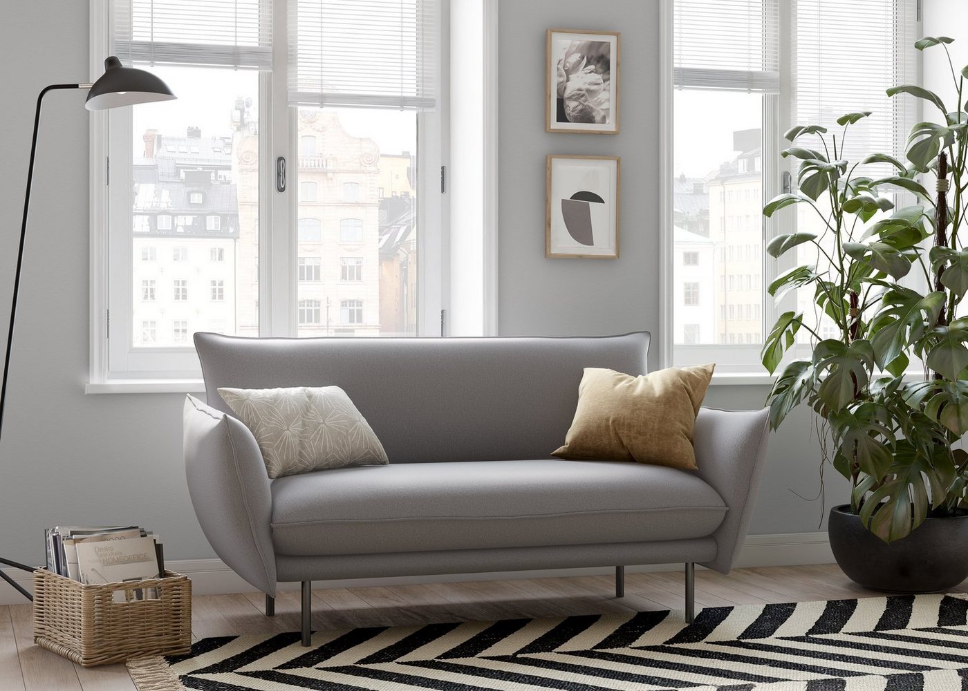 andas 2-Sitzer Stine, Besonderes Design durch Kissenoptik und Keder, by Morten Georgsen von andas