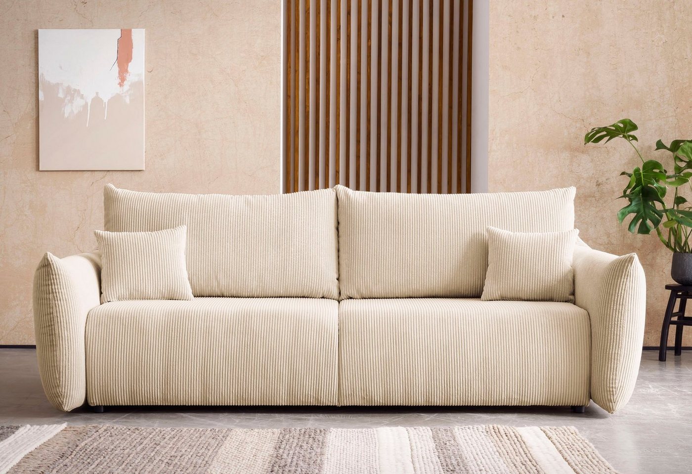 INOSIGN 3-Sitzer MAVAS Schlafsofa mit Bettkasten, ca.240/108cm (Liegefläche 212/145 cm), Cord, Chenille, Struktur INOSIGN 3-Sitzer MAVAS Schlafsofa mit Bettkasten, ca.240/108cm (Liegefläche 212/145 cm), Cord, Chenille, Struktur von INOSIGN