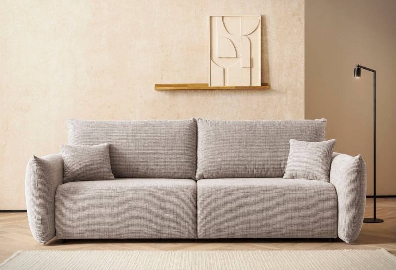INOSIGN 3-Sitzer MAVAS Schlafsofa mit Bettkasten, ca.240/108cm (Liegefläche 212/145 cm), Cord, Chenille, Struktur von INOSIGN