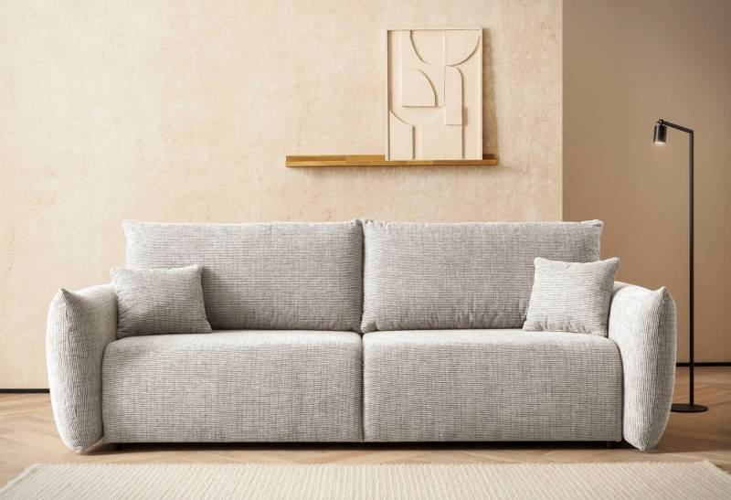 INOSIGN 3-Sitzer MAVAS Schlafsofa mit Bettkasten, ca.240/108cm (Liegefläche 212/145 cm), Cord, Chenille, Struktur von INOSIGN