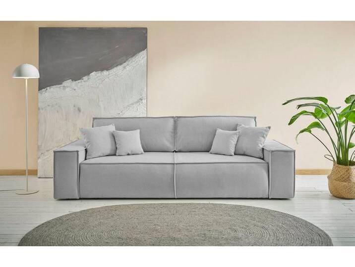 andas 3-Sitzer FINNLEY, Schlafsofa 257 cm, Couch mit Schlaffunktion & Bettkasten, verfügbar in den Stoffqualitäten Bouclé, Struktur fein und Mega Cord von andas