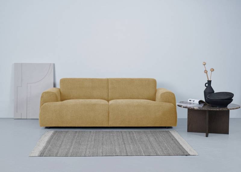 andas 3-Sitzer Linkka, Breite 237 cm, in einem weichen Chenille-Stoff, mit Wellenunterfederung von andas