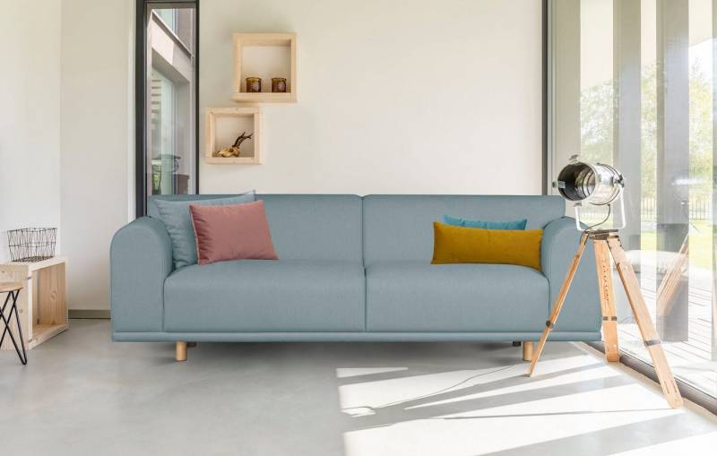 andas 3-Sitzer Maroon, in skandinavischem Design, mit losen Kissen von andas
