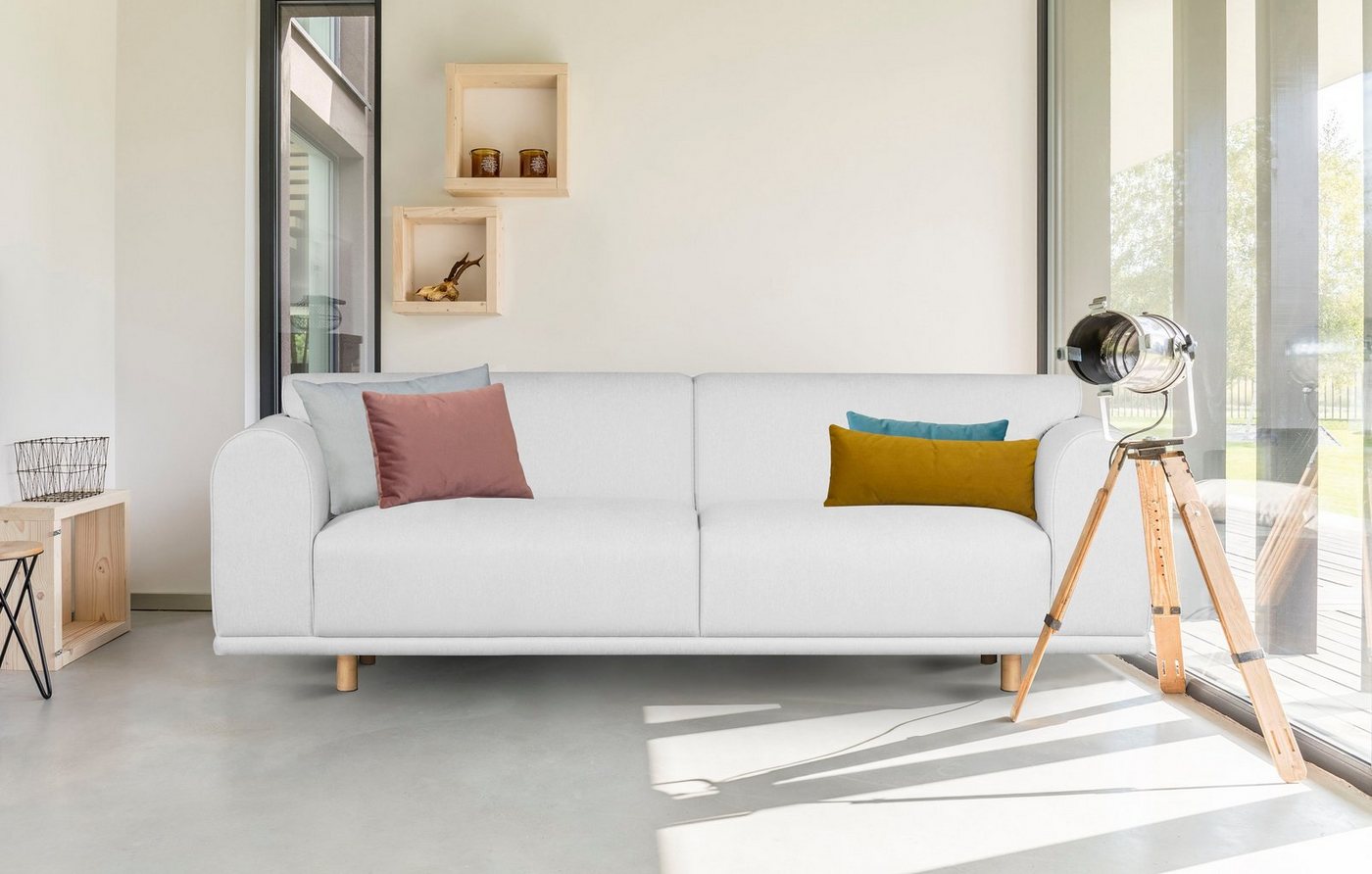 andas 3-Sitzer Maroon, in skandinavischem Design, mit losen Kissen andas 3-Sitzer Maroon, in skandinavischem Design, mit losen Kissen von andas