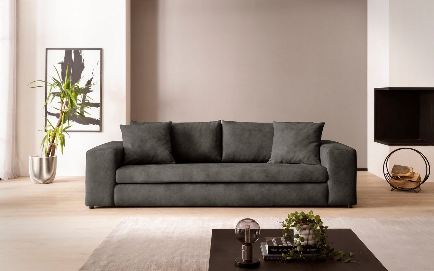 andas 3-Sitzer SLEETLAND XXL in Samtvelours oder Vintage-Leder-Optik, besonders groß und bequem andas 3-Sitzer SLEETLAND XXL in Samtvelours oder Vintage-Leder-Optik, besonders groß und bequem von andas
