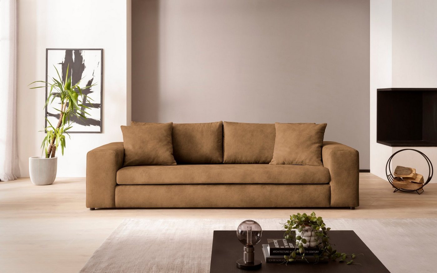 andas 3-Sitzer SLEETLAND XXL in Samtvelours oder Vintage-Leder-Optik, besonders groß und bequem andas 3-Sitzer SLEETLAND XXL in Samtvelours oder Vintage-Leder-Optik, besonders groß und bequem von andas