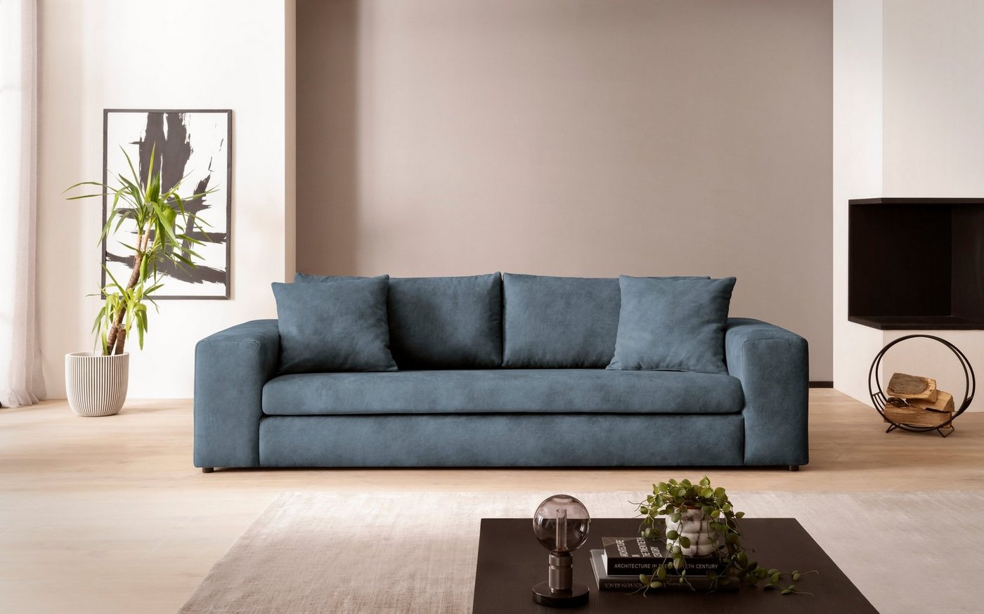 andas 3-Sitzer SLEETLAND XXL in Samtvelours oder Vintage-Leder-Optik, besonders groß und bequem andas 3-Sitzer SLEETLAND XXL in Samtvelours oder Vintage-Leder-Optik, besonders groß und bequem von andas