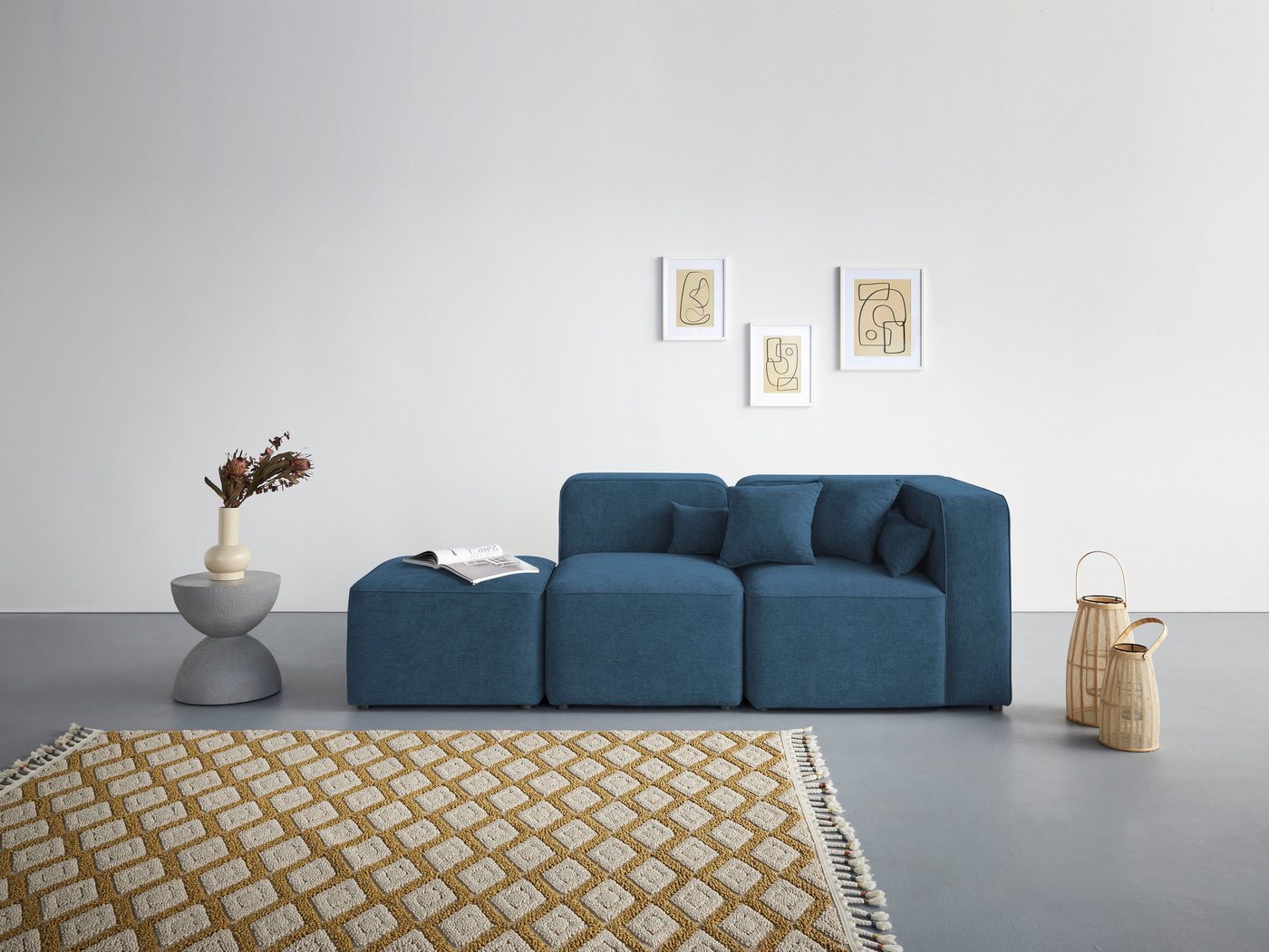 andas 3-Sitzer Sundstrup, Modulserie, individuelle Zusammenstellung von andas