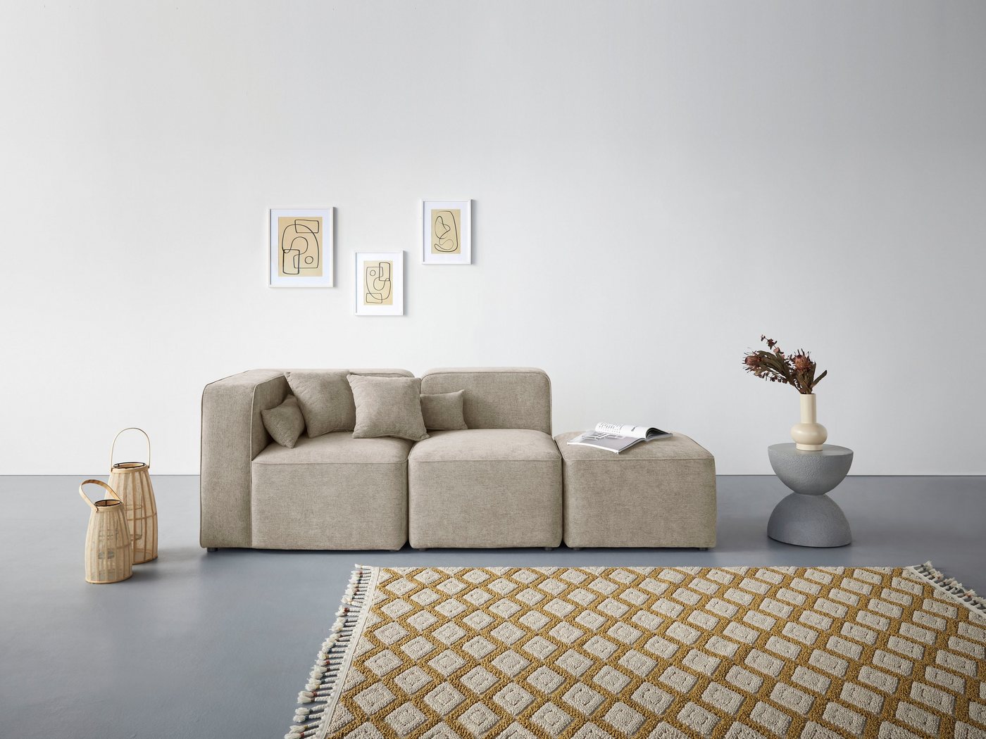 andas 3-Sitzer Sundstrup, Modulserie, individuelle Zusammenstellung andas 3-Sitzer Sundstrup, Modulserie, individuelle Zusammenstellung von andas