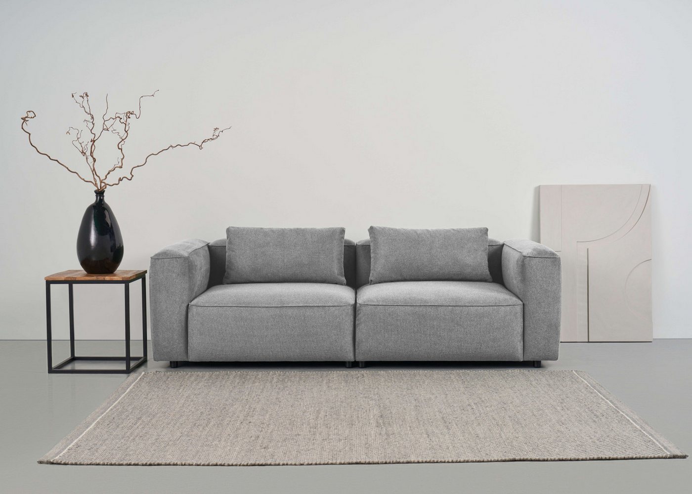 andas 3-Sitzer Tvinnet, Breite 228 cm, extra tiefe Sitzfläche, kubisches Sitzvergnügen von andas