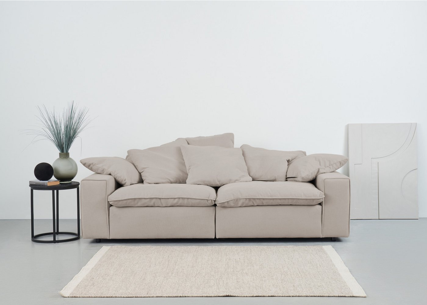 andas 3-Sitzer Venslev, Lounge-Sofa, mit extra tiefer Sitzfläche und losen Kissen von andas