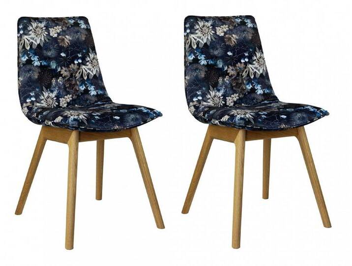 andas 4-Fußstuhl Ramon (Set, 2 St), mit Massivholzbeinen, blau von andas