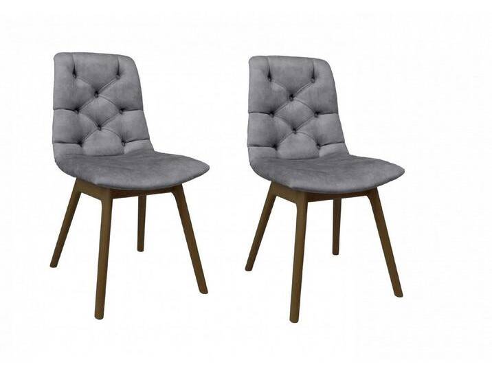 andas 4-Fußstuhl Ramon (Set, 2 St), mit Massivholzbeinen, grau von andas
