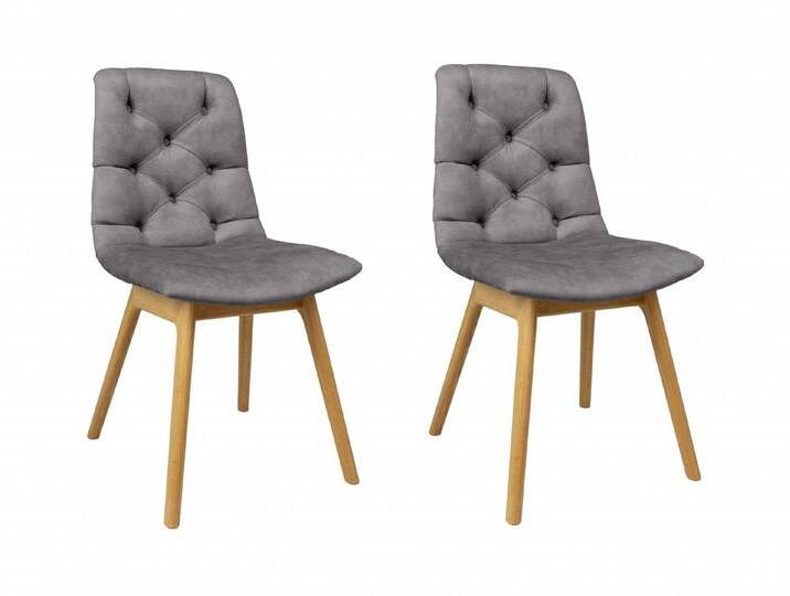 andas 4-Fußstuhl Ramon (Set, 2 St), mit Massivholzbeinen, grau von andas