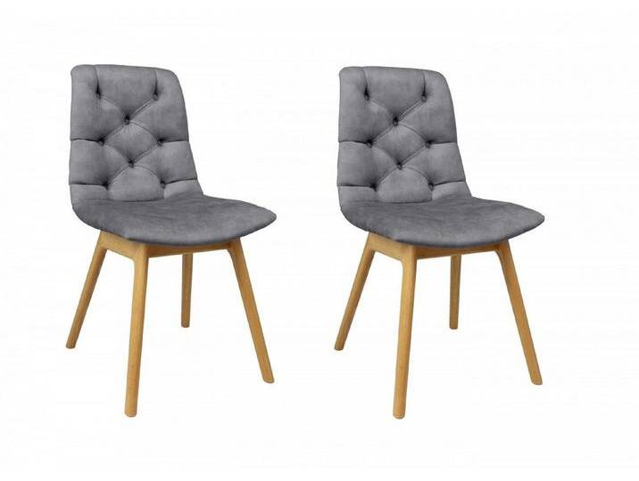 andas 4-Fußstuhl Ramon (Set, 2 St), mit Massivholzbeinen, verschiedene Stoffe und Farben, grau, dunkelgrau Terra 96 von andas