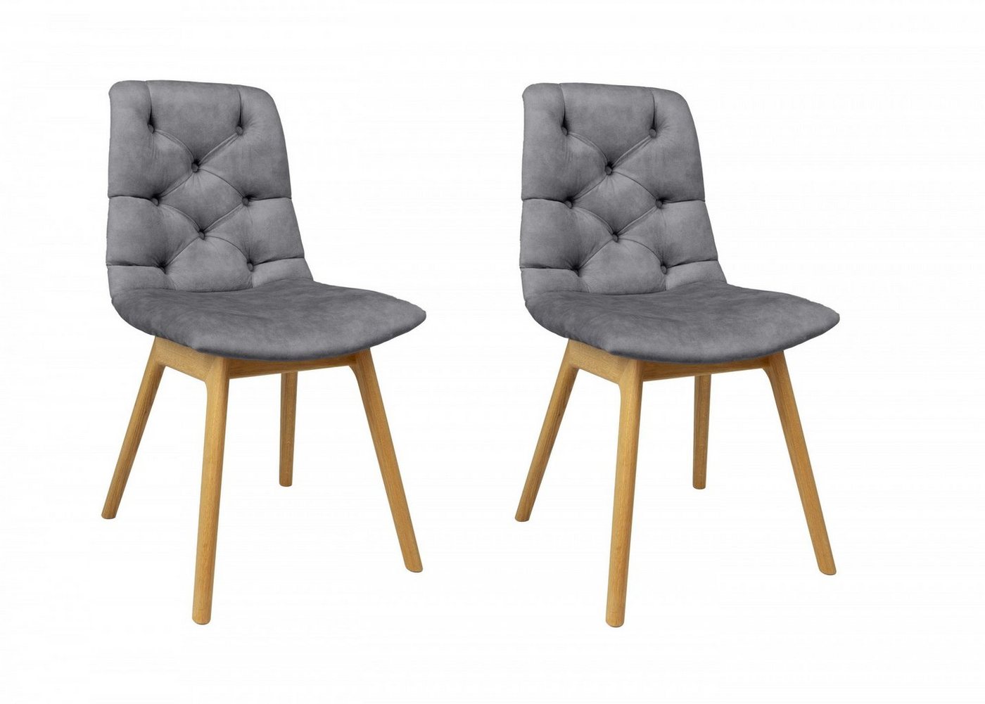 andas 4-Fußstuhl Ramon (Set, 2 St), mit Massivholzbeinen, verschiedene Stoffe und Farben von andas