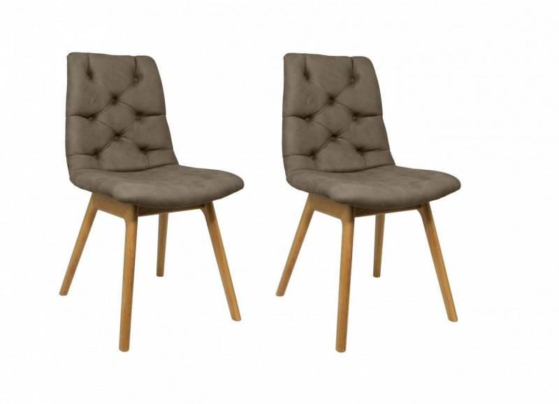 andas 4-Fußstuhl Ramon (Set, 2 St), mit Massivholzbeinen, verschiedene Stoffe und Farben von andas