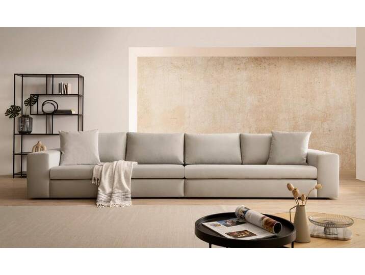 andas 4-Sitzer SLEETLAND XXL in Samtvelours oder Vintage-Leder-Optik, besonders groß und bequem, braun, Pearl andas 4-Sitzer SLEETLAND XXL in Samtvelours oder Vintage-Leder-Optik, besonders groß und bequem, braun, Pearl von andas