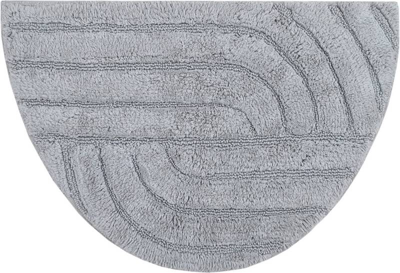 andas Badematte Marie Streifen, Scandi, Boho, modernes Muster, Höhe 13 mm, rutschhemmend beschichtet, fußbodenheizungsgeeignet, strapazierfähig, Baumwolle, halbrund, Hoch-Tief-Struktur, 100% Baumwolle von andas