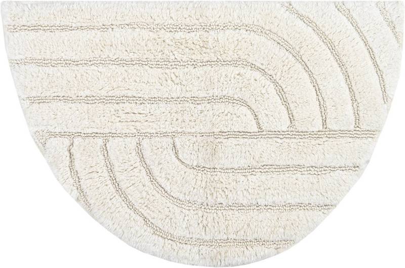 andas Badematte Marie Streifen, Scandi, Boho, modernes Muster, Höhe 13 mm, rutschhemmend beschichtet, fußbodenheizungsgeeignet, strapazierfähig, Baumwolle, halbrund, Hoch-Tief-Struktur, 100% Baumwolle von andas