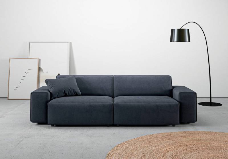 andas Big-Sofa Glimminge auch in Breitcord, Feincord + Easy care-Bezug, besondere Kedernähte Zierkissen von andas