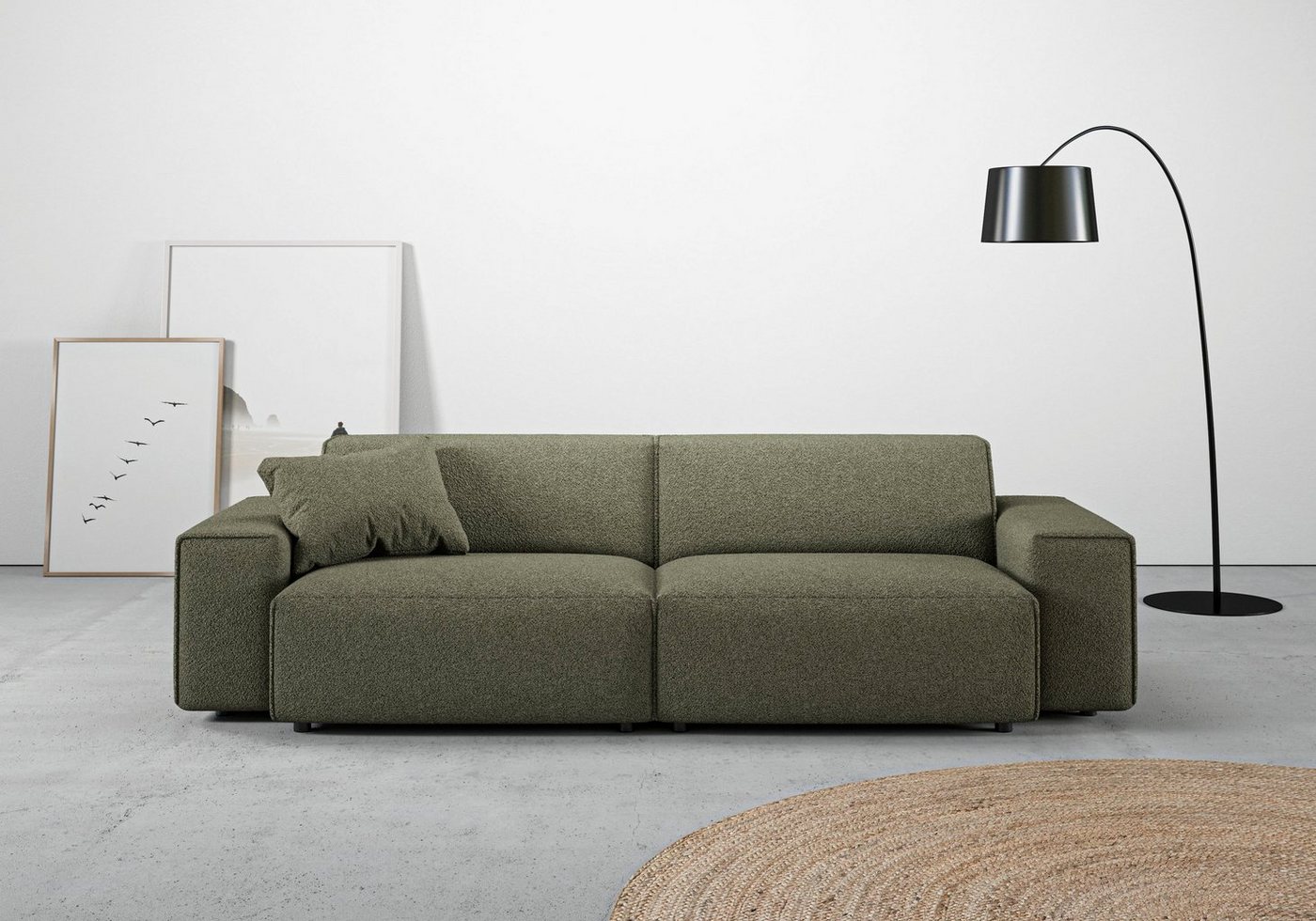 andas Big-Sofa Glimminge auch in Breitcord, Feincord + Easy care-Bezug, besondere Kedernähte Zierkissen von andas