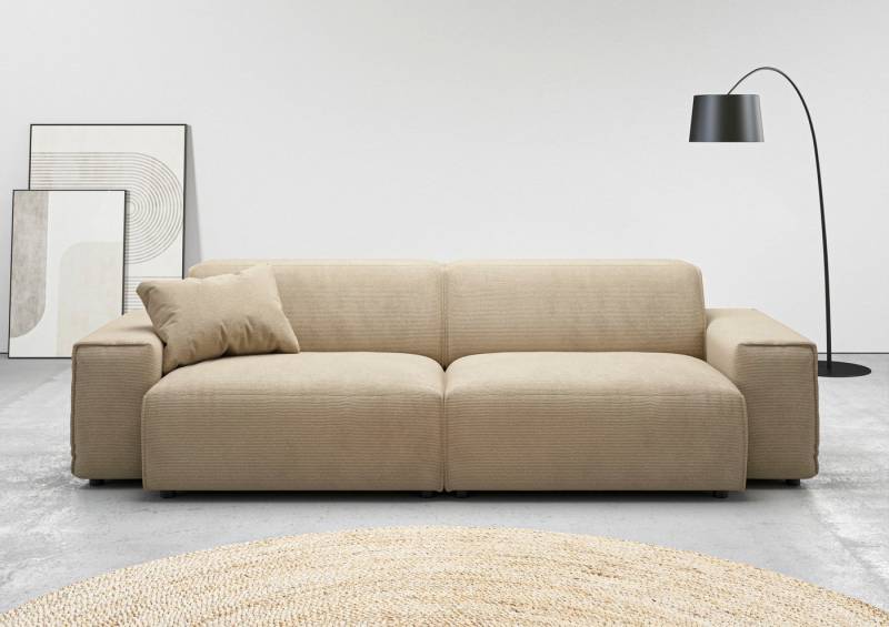 andas Big-Sofa Glimminge auch in Breitcord, Feincord + Easy care-Bezug, besondere Kedernähte Zierkissen von andas