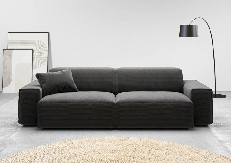 andas Big-Sofa Glimminge auch in Breitcord, Feincord + Easy care-Bezug, besondere Kedernähte Zierkissen von andas