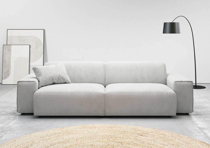 andas Big-Sofa Glimminge auch in Breitcord, Feincord + Easy care-Bezug, besondere Kedernähte Zierkissen von andas