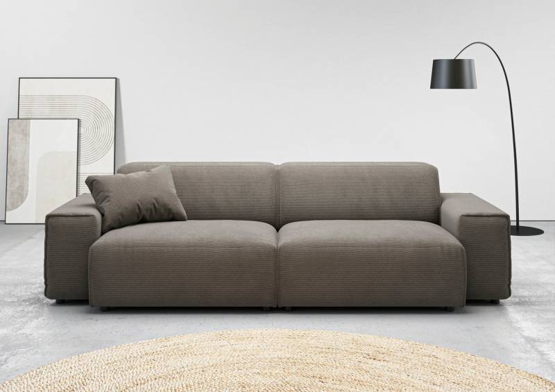 andas Big-Sofa Glimminge auch in Breitcord, Feincord + Easy care-Bezug, besondere Kedernähte Zierkissen von andas