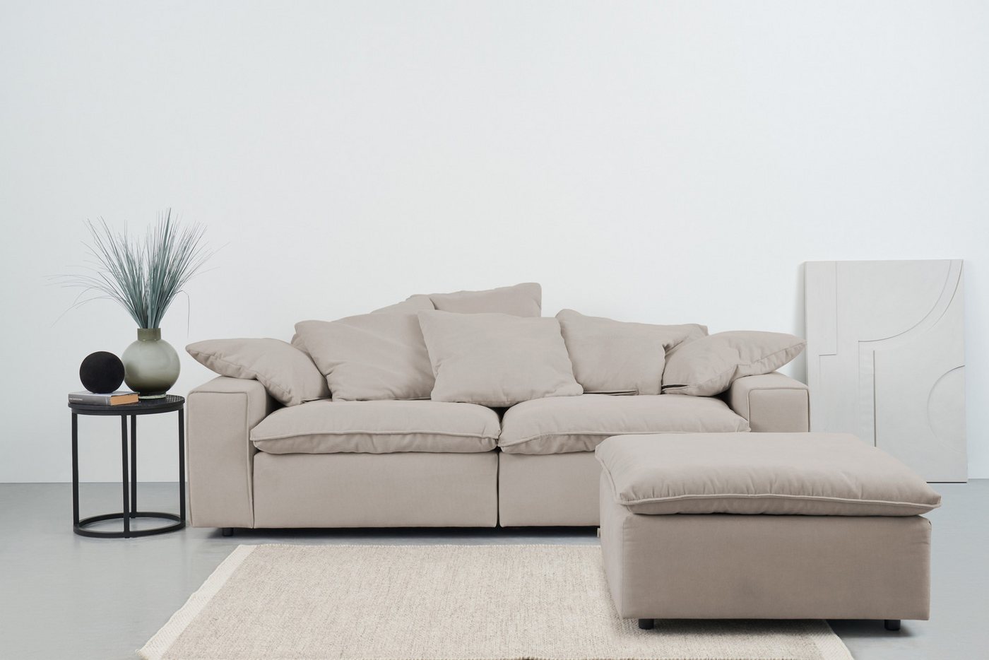 andas Big-Sofa Venslev, Lounge-Sofa, mit extra tiefer Sitzfläche und losen Kissen von andas