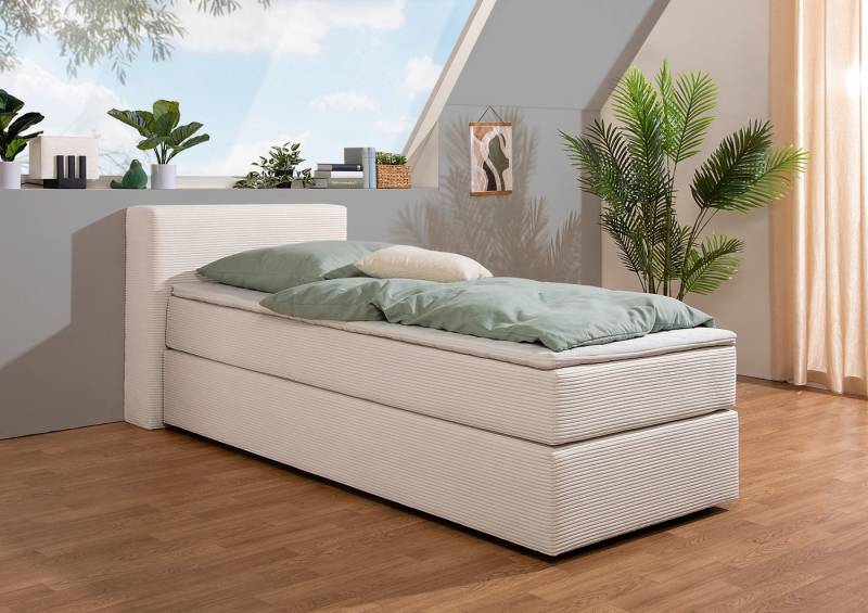 andas Boxspringbett Åby, In Cord Bezug, wahlweise mit und ohne Matrazte erhältlich von andas