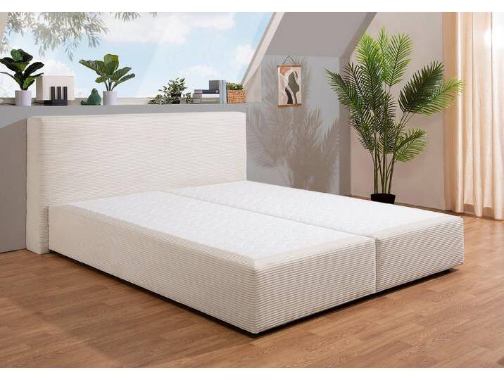andas Boxspringbett Åby, In Cord Bezug, beige, ohne Matratze/ohne Topper, ohne Matratze , kein Härtegrad (0 kg), creme-beige von andas
