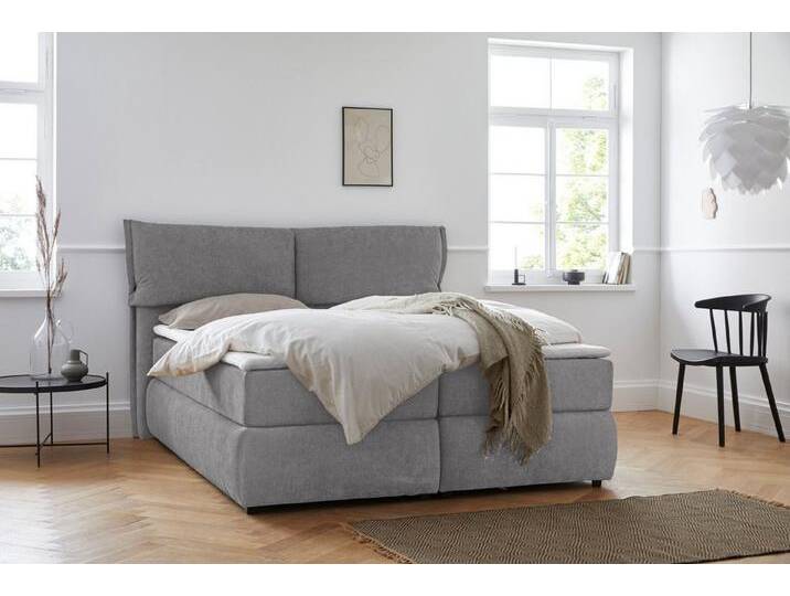 andas Boxspringbett Jenson, in 4 Farben, 4 Breiten, 3 Matratzenarten in 2 Härtegraden, Topper, grau, Bonnell-Federkernmatratze , H3 (100 kg), grau von andas