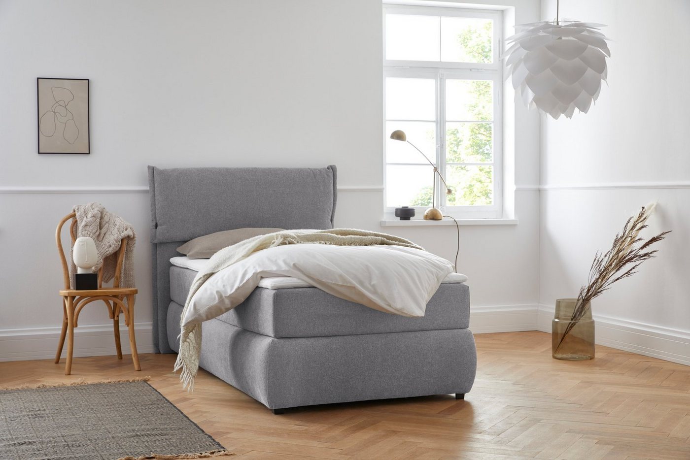 andas Boxspringbett Jenson, in 4 Farben, 4 Breiten, 3 Matratzenarten in 2 Härtegraden, Topper von andas