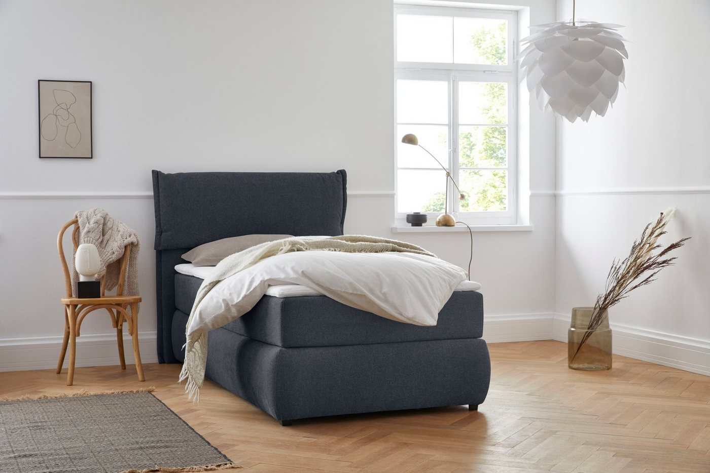 andas Boxspringbett Jenson, in 4 Farben, 4 Breiten, 3 Matratzenarten in 2 Härtegraden, Topper von andas