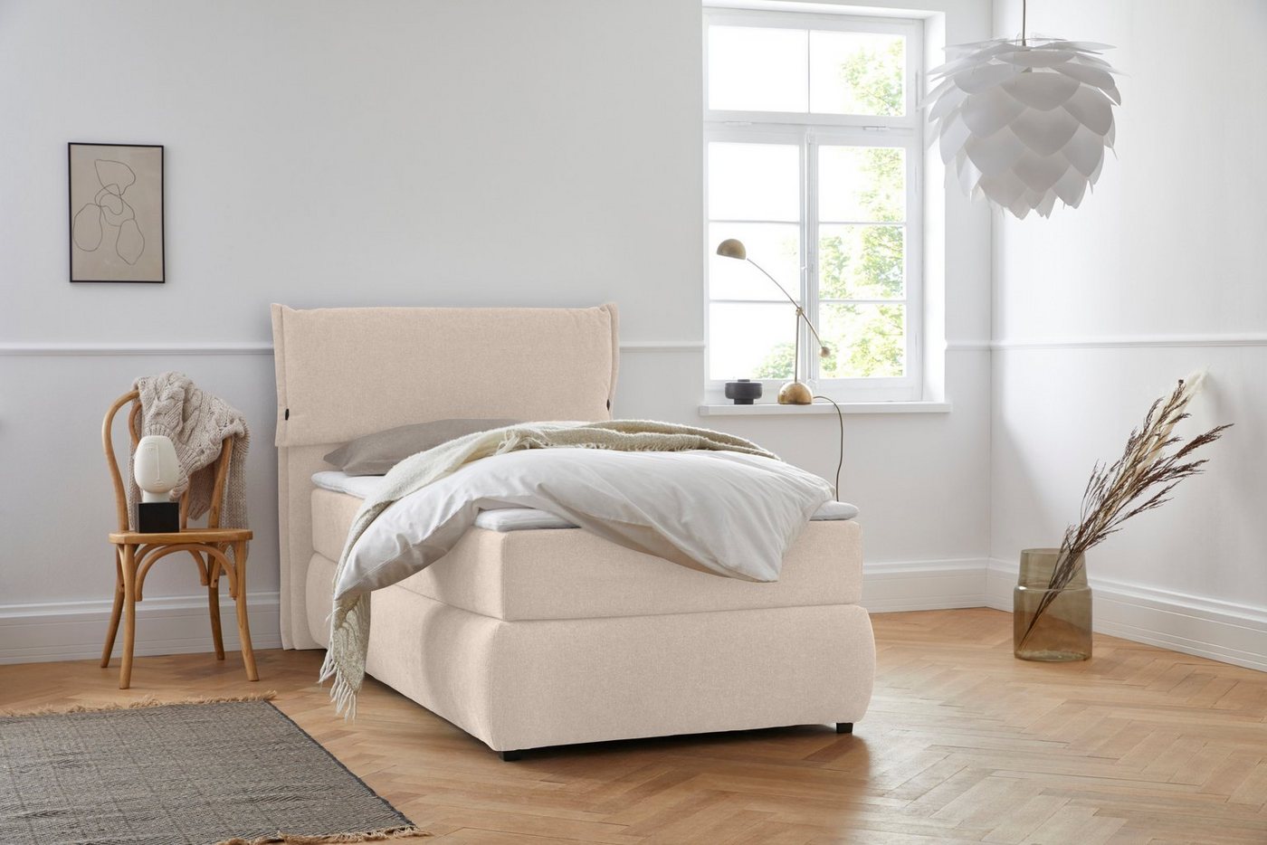 andas Boxspringbett Jenson, in 4 Farben, 4 Breiten, 3 Matratzenarten in 2 Härtegraden, Topper von andas