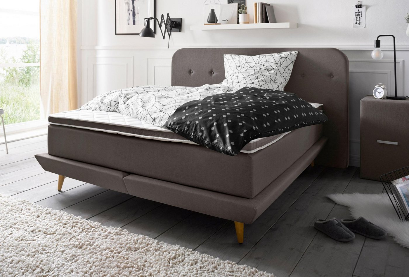 andas Boxspringbett Premium, Steppung mit Knopfheftung, inkl. Topper andas Boxspringbett Premium, Steppung mit Knopfheftung, inkl. Topper von andas
