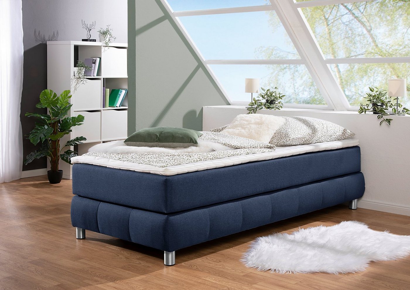 andas Boxspringbett Salo, Ohne Kopfteil, inkl. Topper, auch in Überlänge 220 cm von andas