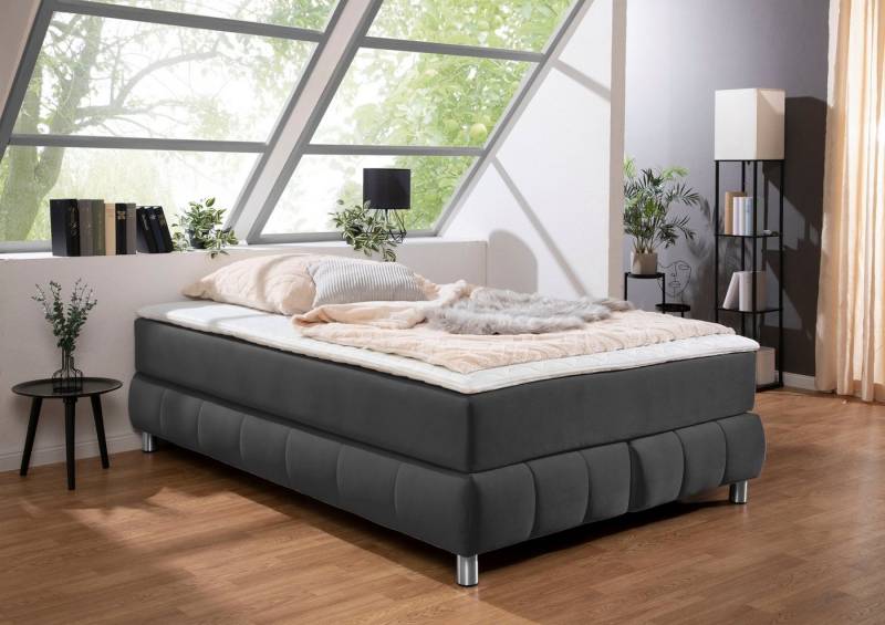 andas Boxspringbett Salo, Ohne Kopfteil, inkl. Topper, auch in Überlänge 220 cm von andas