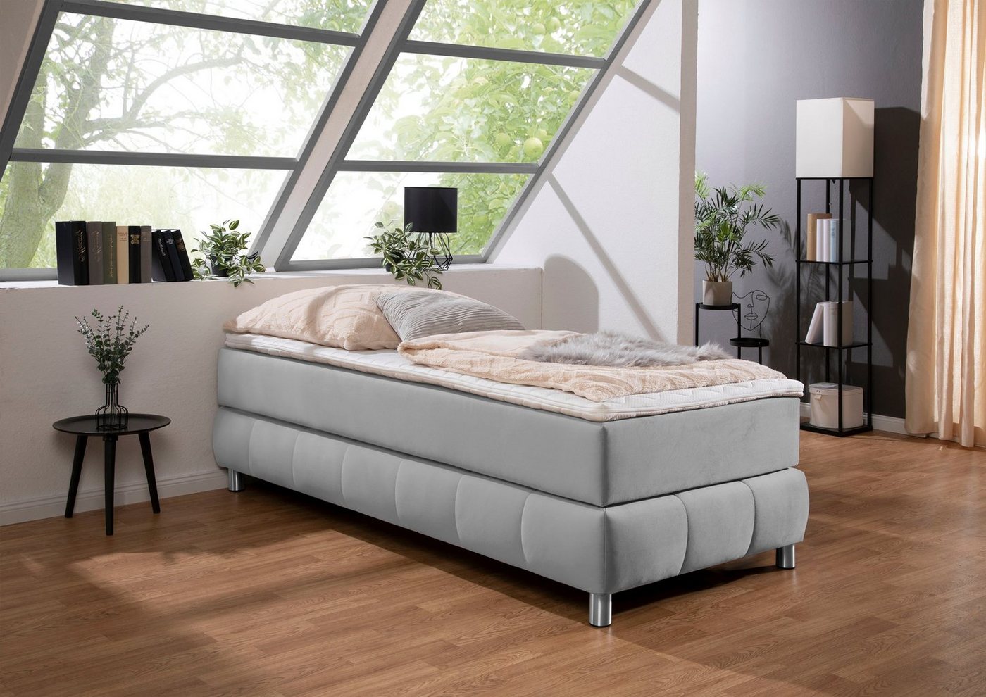 andas Boxspringbett Salo, Ohne Kopfteil, inkl. Topper, auch in Überlänge 220 cm von andas