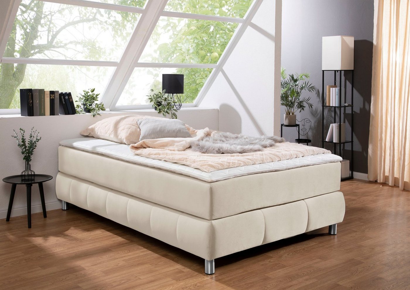 andas Boxspringbett Salo, Ohne Kopfteil, inkl. Topper, auch in Überlänge 220 cm von andas