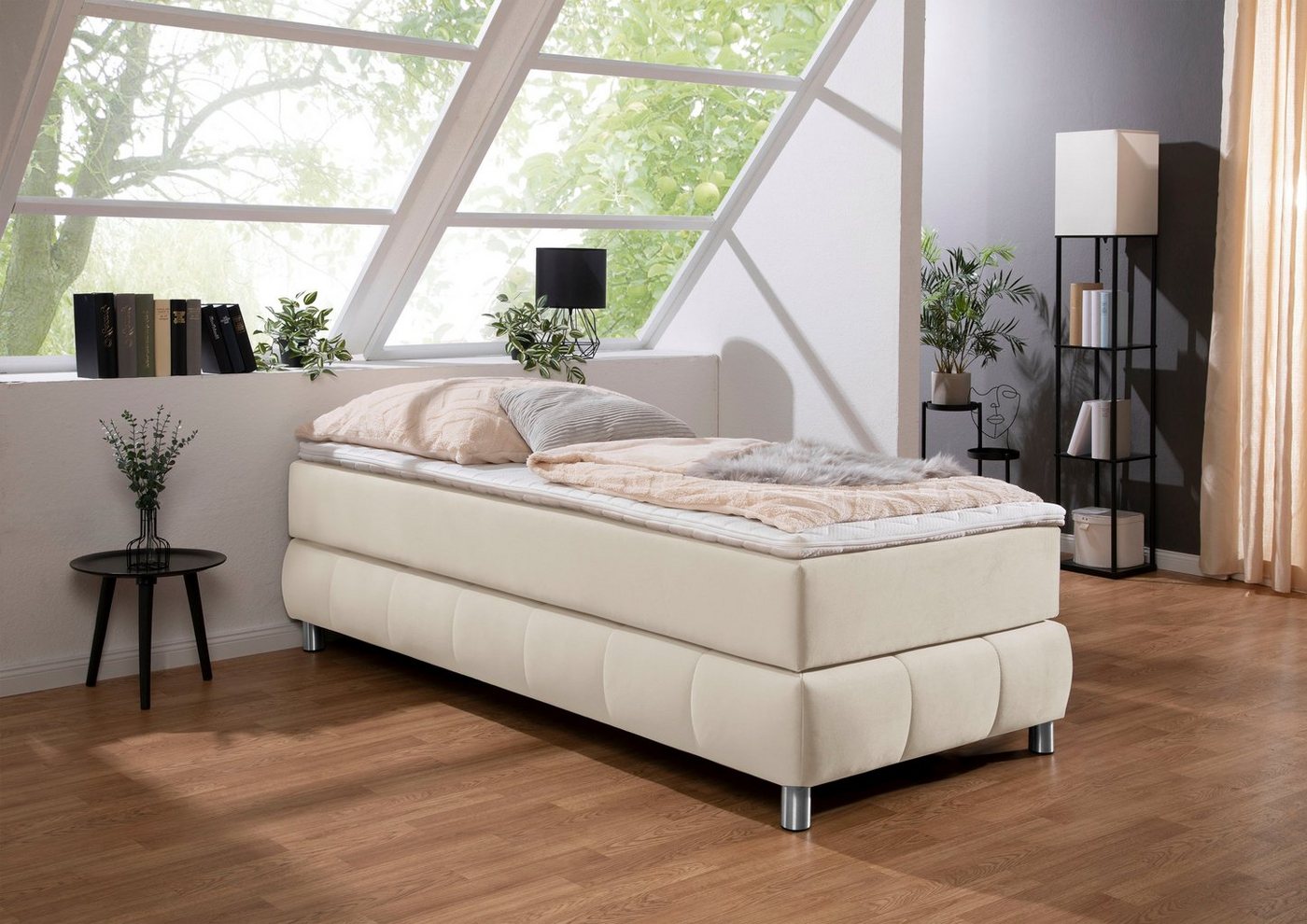 andas Boxspringbett Salo, Ohne Kopfteil, inkl. Topper, auch in Überlänge 220 cm von andas